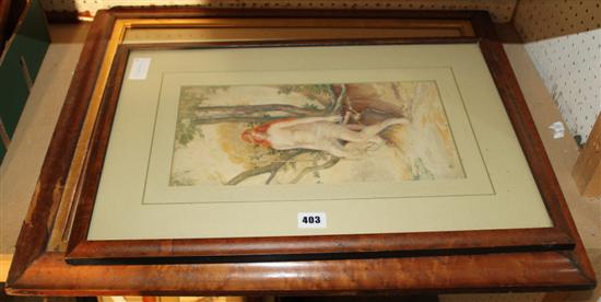 Watercolour  female figure & another(-)